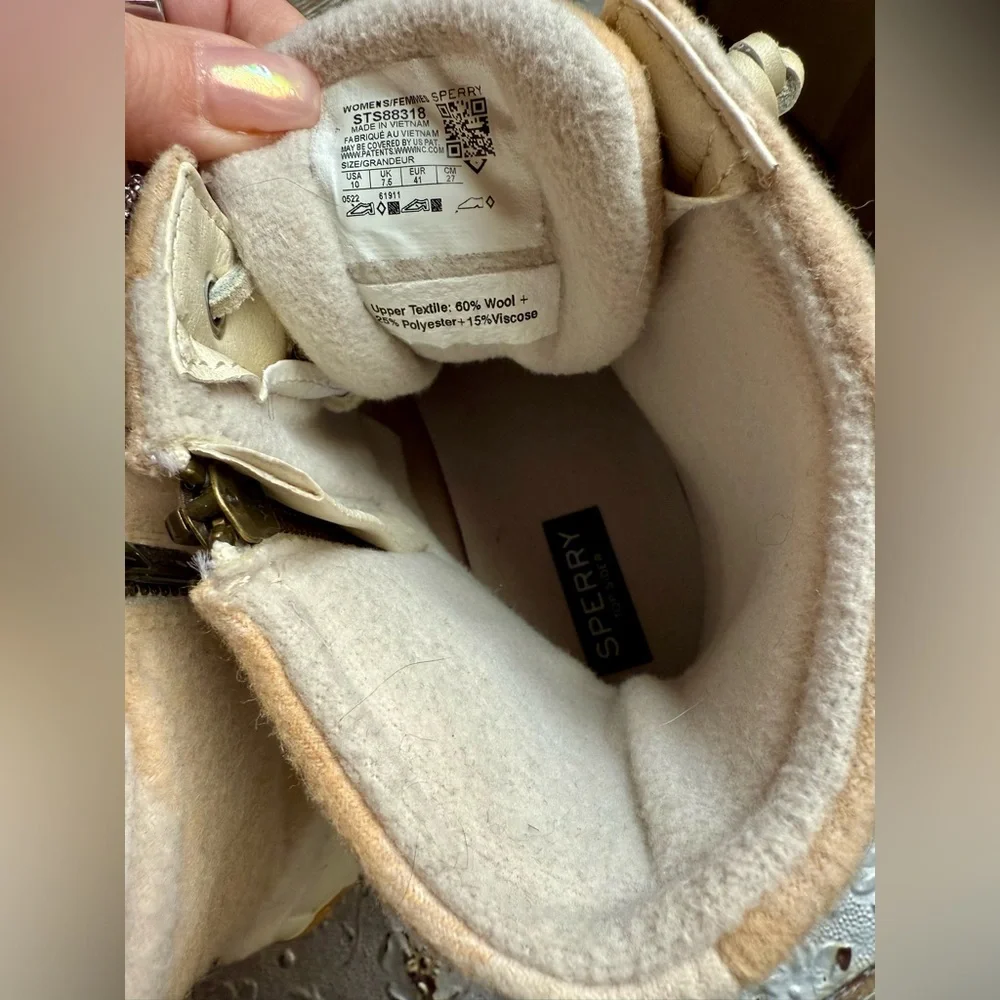 Sperry Saltwater Buffalo Check Duck Boots Women’s Size 10 - Picture 6 of 7